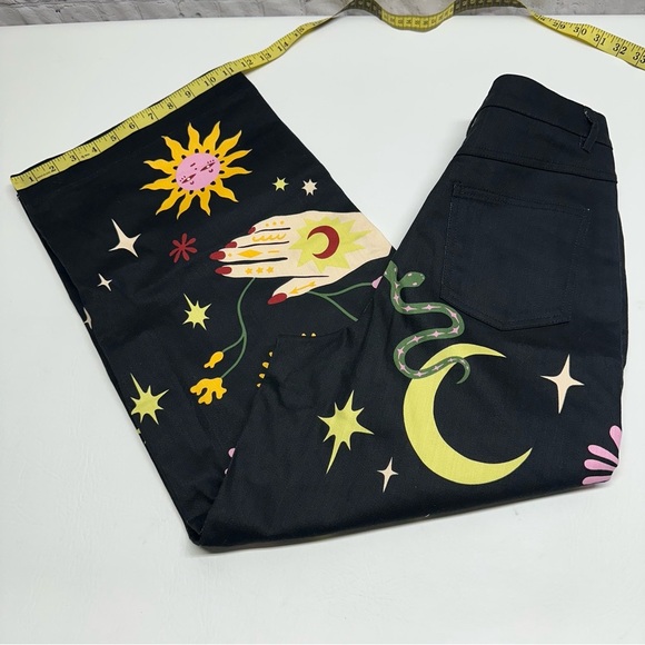 BLACK FRIDAY PALMISTRY Black Graphic Wide-Leg Pants SZ 8 NWT - Picture 10 of 11